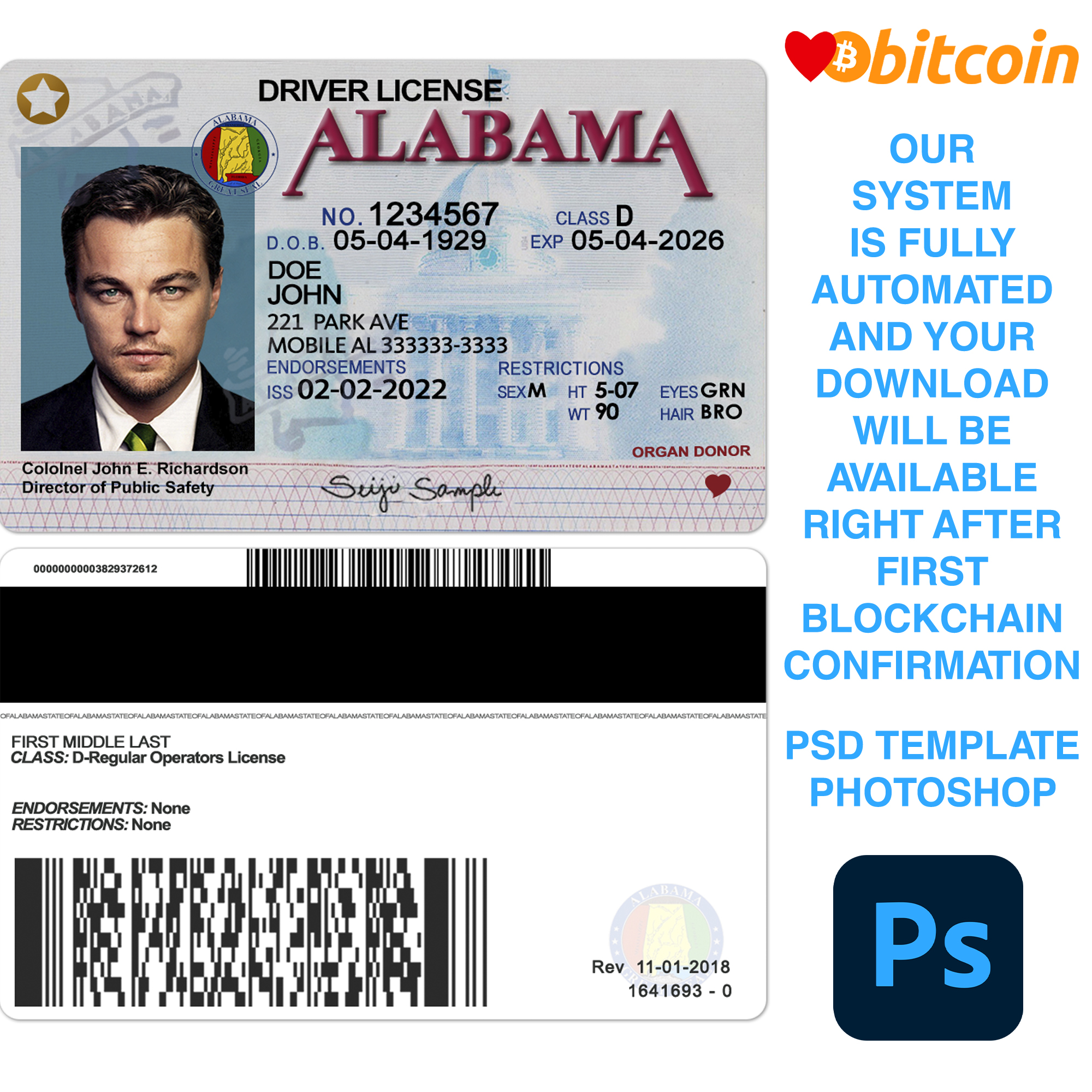 Alabama Driver License Template - United Templates